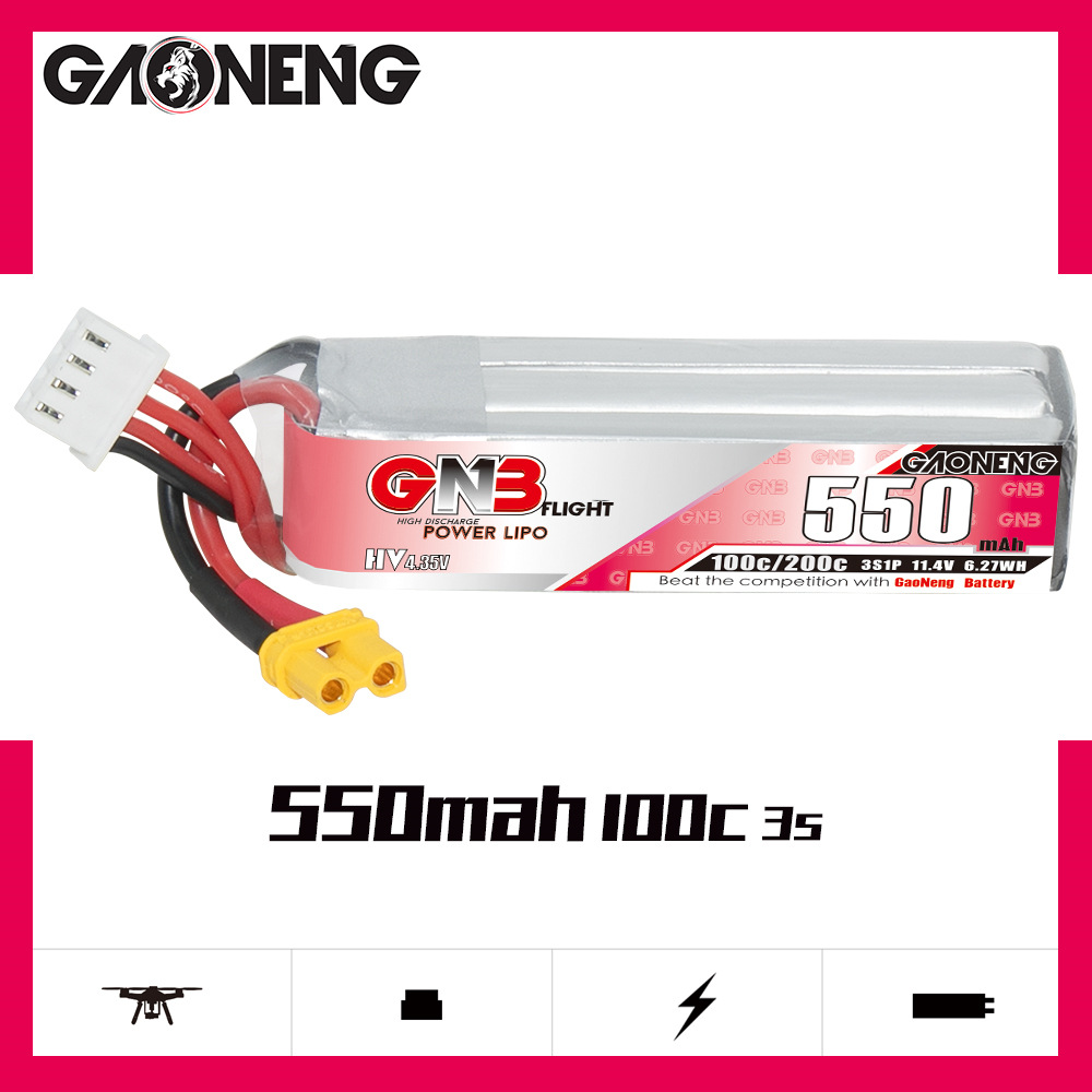 GNB HV 11.4V 550mAh 100C/200C  - Drone Racing Battery ulasan dan harga